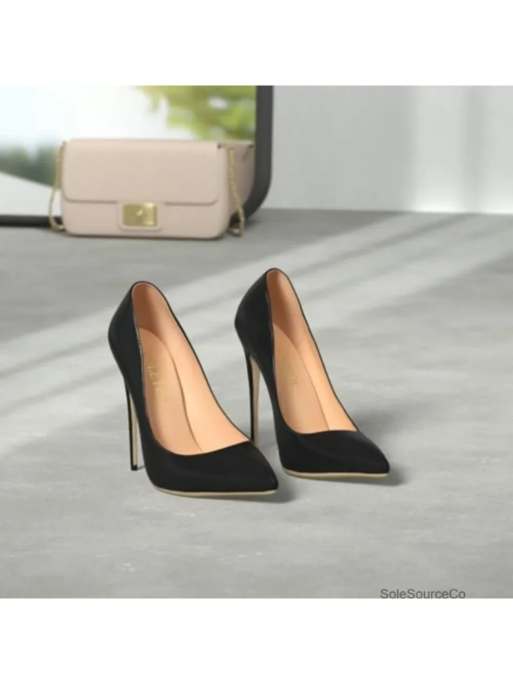 Women's 4.72 Inch Pumps Pointed Toe Stiletto Evening Dress Shoes Faux Leather